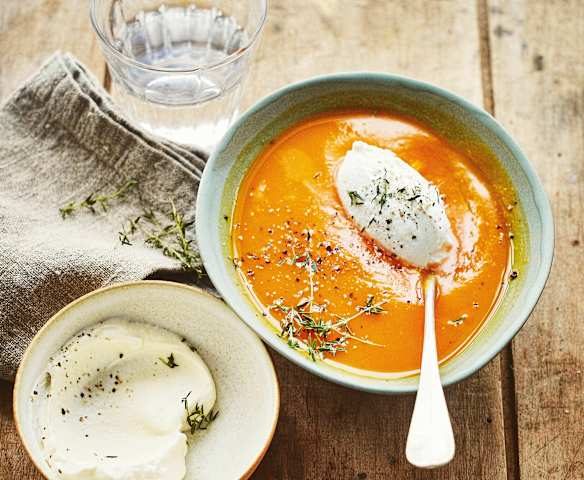 Soupe de butternut et chantilly au gingembre