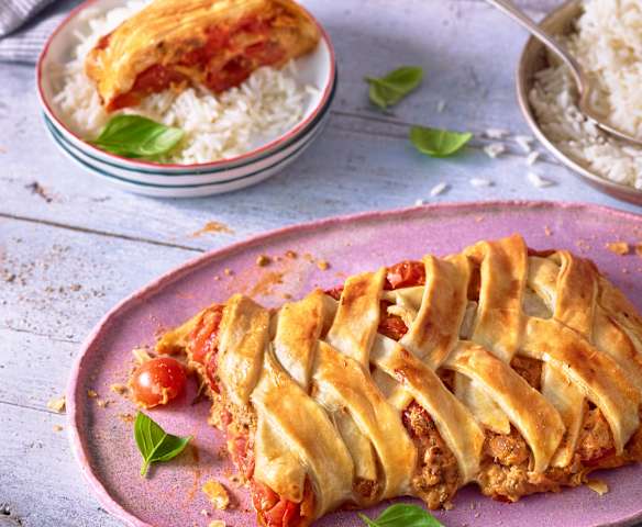 Tomatenstrudel mit Reis