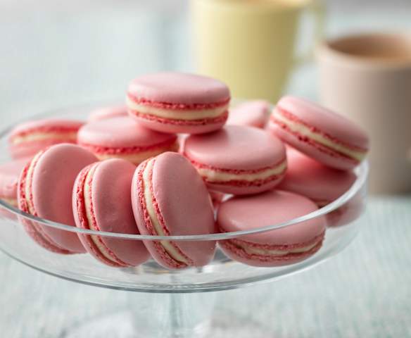 Pink and White Macarons