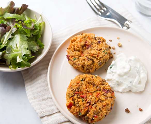 Hamburguesas de lentejas y quinoa