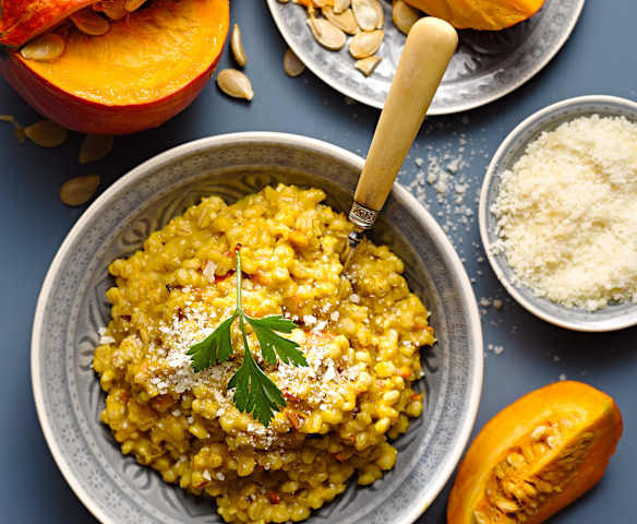 Dýňové kroupoto s parmazánem