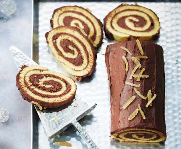 Bûche chocolat noir et gingembre