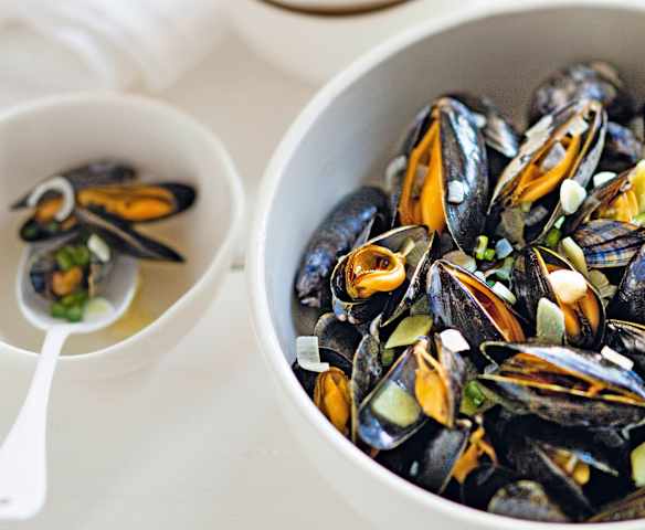 Moules marinières au gingembre