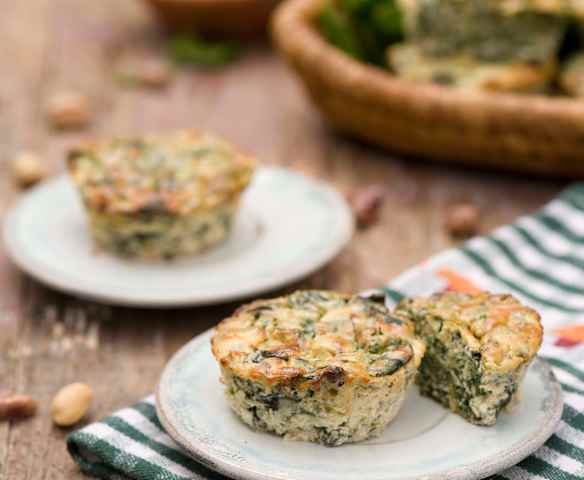 Flan z ricottą, szpinakiem i pistacjami