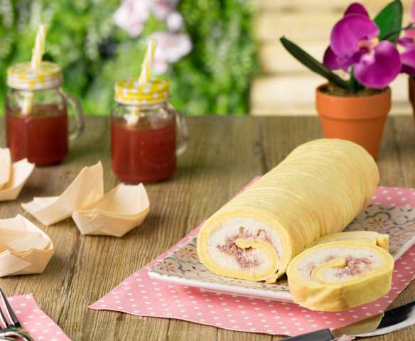 Girelle alle nocciole con crema alla crescenza e prosciutto crudo