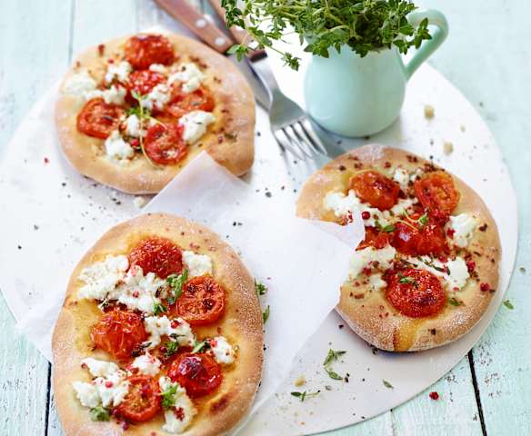 Mini-Pizzen mit Ziegenkäse