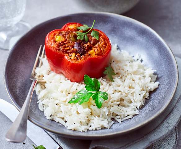 Gefüllte Paprika mit Grünkernchili
