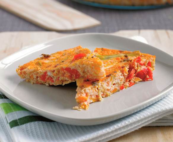 Tortilha de legumes no forno