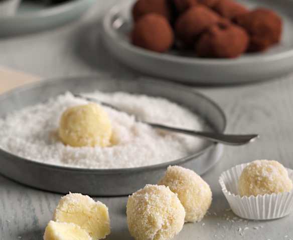 Trufas de chocolate blanco