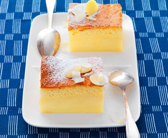 Gâteau magique au chocolat blanc