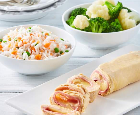 Todo en uno: Arroz blanco y rollitos de pollo con verduras - Demo presentadores