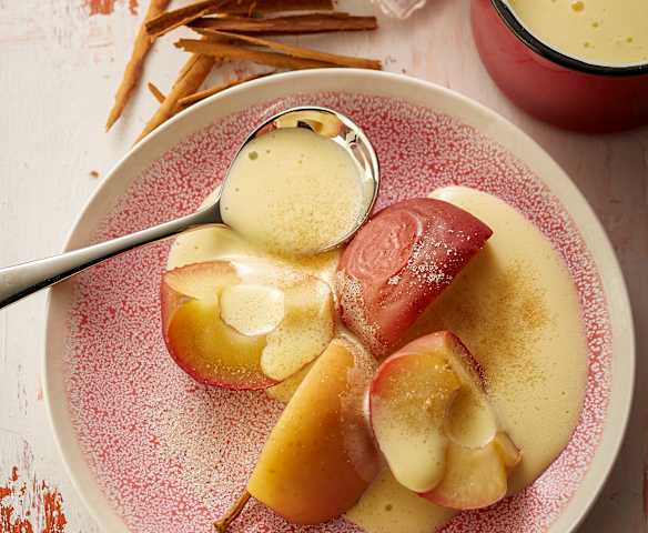 Apples with Cider Sabayon Sauce