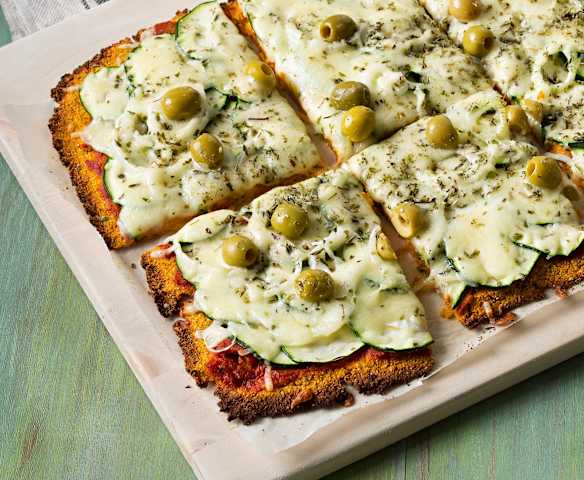 Pizza vegetariana sin gluten