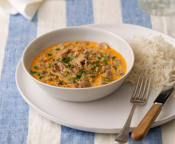 Vegetarisk stroganoff med svampe Vegetarisk stroganoff med svampe