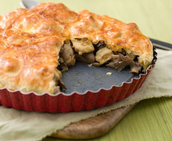 Pie de pollo y setas