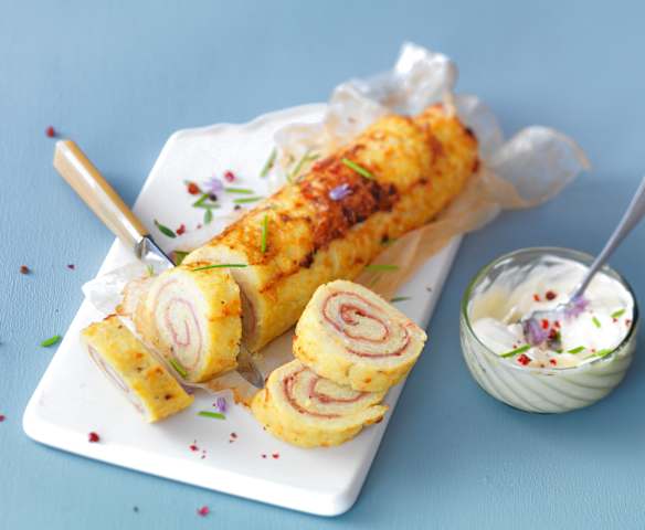 Roulé de pomme de terre au jambon de pays