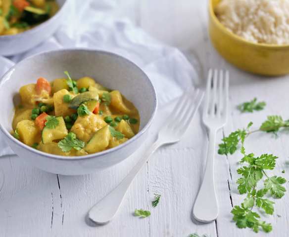 Indisk grøntsagskarry med ris