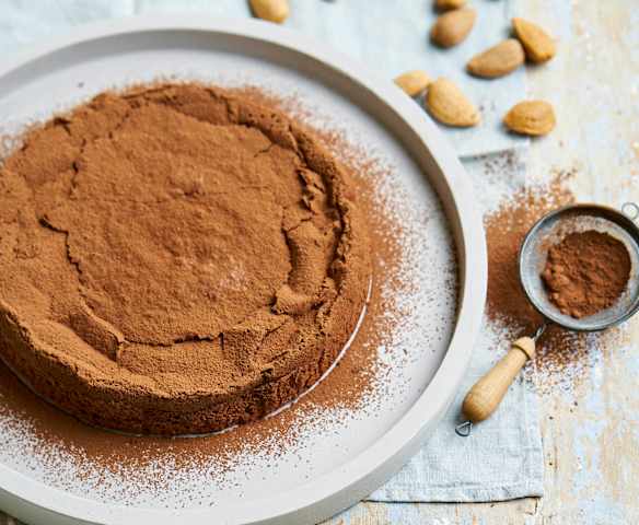Bolo de amêndoa e chocolate
