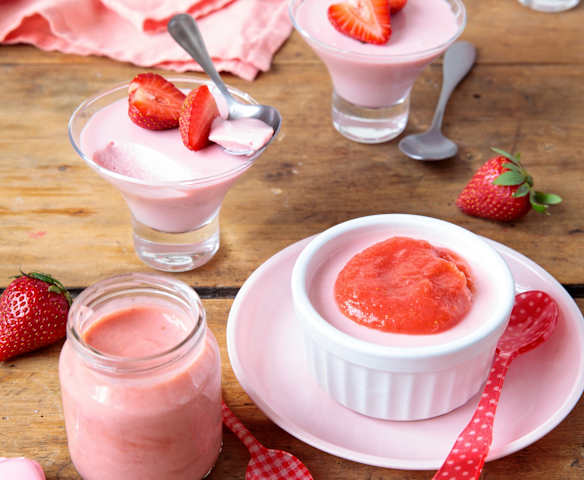 Mousse à la fraise sans œufs