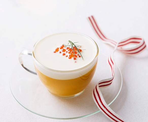 Capuccino de batata y zanahoria a la naranja