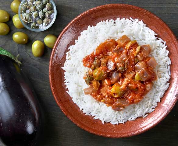 Riso basmati e ratatuia di melanzane