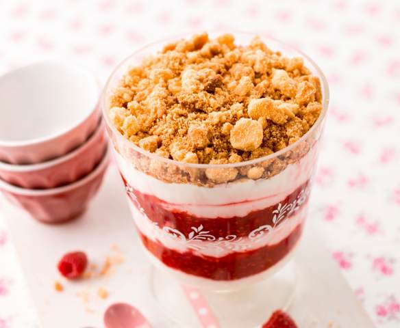 Crumble frio de framboesas