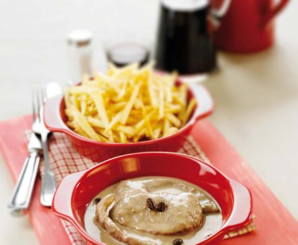 Bifes com molho café