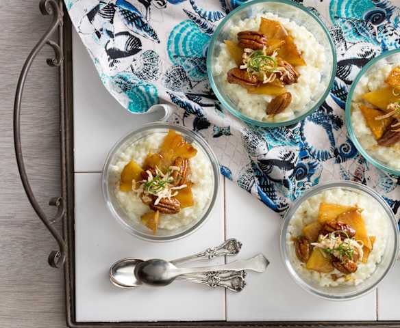 Coconut-Lime Rice Pudding With Caramelised Pineapple