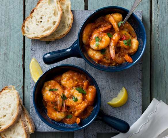Garlic prawns