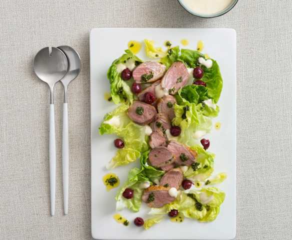 Duck and cherry salad Duck and cherry salad
