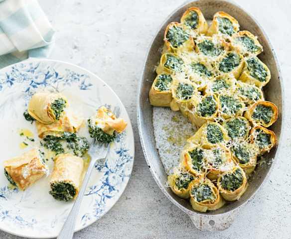 Crêpes à la ricotta et aux épinards