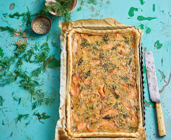 Tarte de salmão e tomate seco