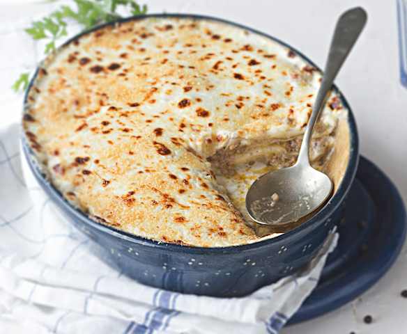 Lasaña de ternera y queso manchego (sin tomate)