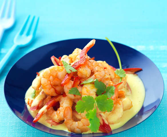 Crevettes exotiques coco-gingembre Crevettes exotiques coco-gingembre