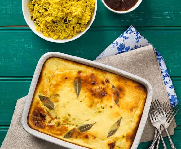 Pumpkin and tempeh bobotie