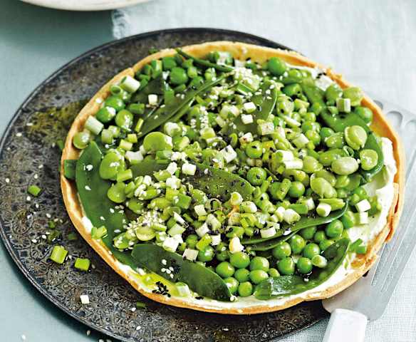 Tarte salée aux petits-suisses et légumes verts