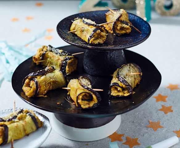 Auberginen-Kichererbsen-Röllchen