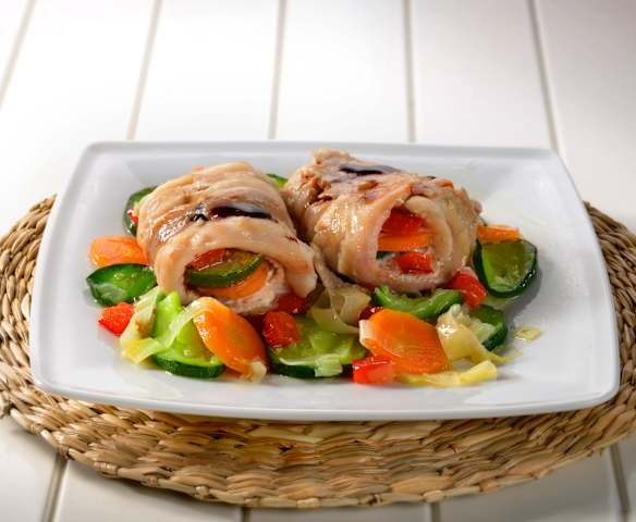 Fagottini di sogliola con verdure