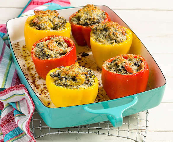 Turkey and Wild Rice Stuffed Peppers