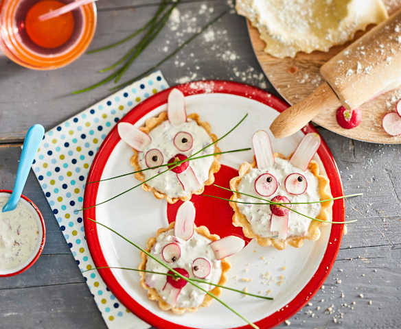 Tartelette aux radis et fromage frais