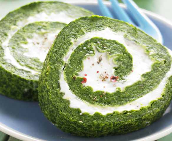 Roulé d'épinards au chèvre frais