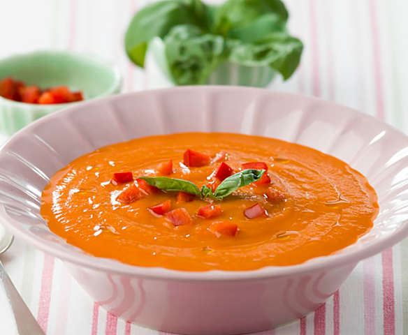 Sopa de beringela e pimento