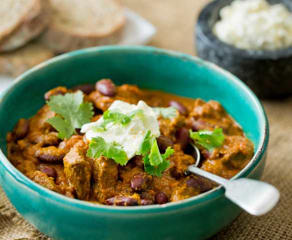 Beef Chili with Lemon Feta Beef Chili with Lemon Feta