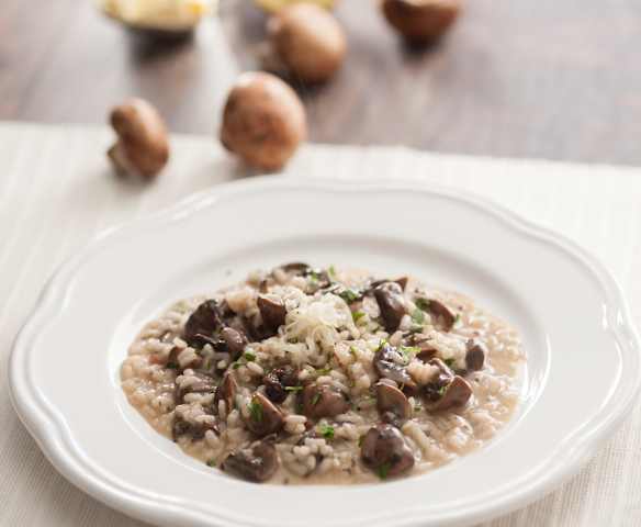 Arroz con champiñones portobello