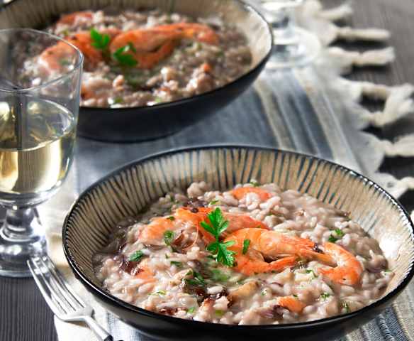 Risotto radicchio e gamberi