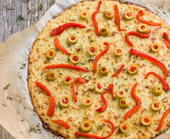 Piza com base de couve-flor