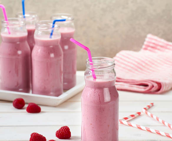 Himbeer-Tofu-Frappé (vegan)