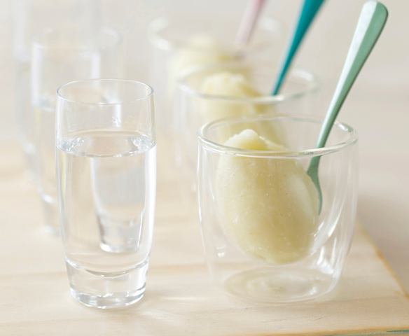 Lychee sorbet with vodka