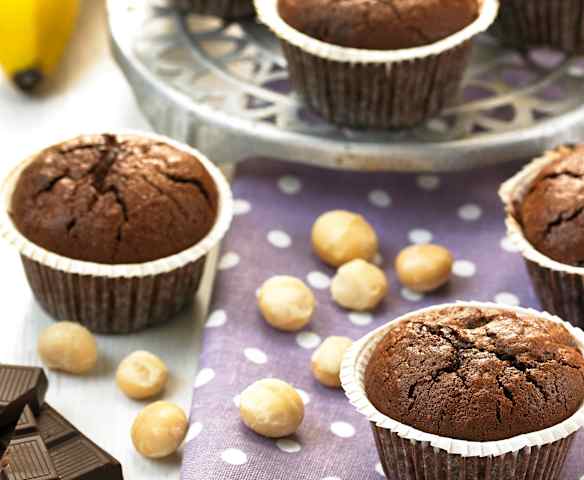Brownie muffins de nueces y plátano (sin gluten) Brownie muffins de nueces y plátano (sin gluten)