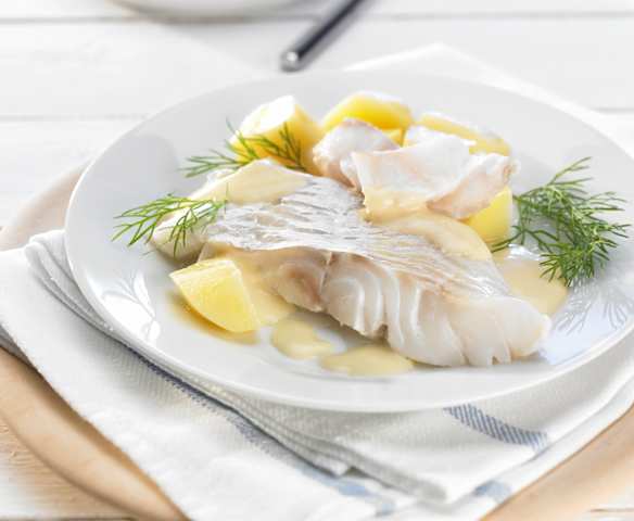 Kabeljau in Senfsauce